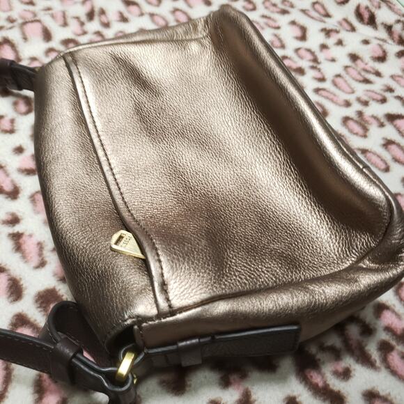 Vintage FOSSIL Issue N2 Gold Metallic Layered Shoulder Bag - Picture 11 of 11